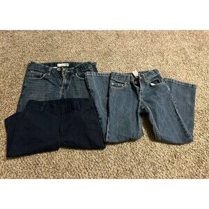 Boys Jeans And Navy Shorts size 8 lot Route 66 Faded Glory IZOD